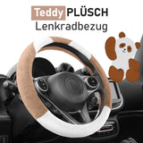 Lenkradbezug Plüsch | Lenkradschutz in Universal Größe 37-39 cm | Lenkradhülle für Sommer & Winter | Autozubehör Innenraum