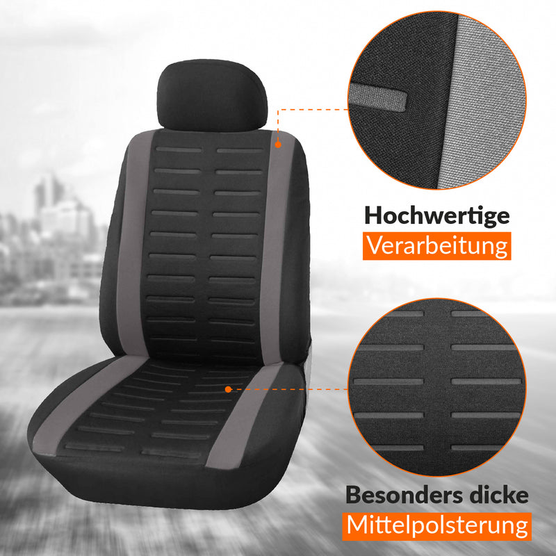 Autositzbezüge Vordersitze |  Autositzschoner Set in Schwarz für Vorne extra gepolstert | Auto-Zubehör
