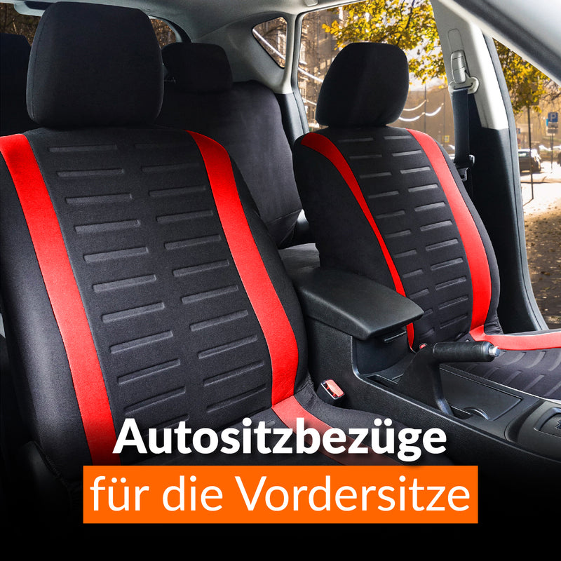 Autositzbezüge Vordersitze |  Autositzschoner Set in Schwarz für Vorne extra gepolstert | Auto-Zubehör