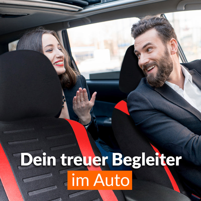 JDWBT Luxus Sitzbezug Auto Vordersitze,Schwarz Rot autositzbezüge