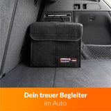 Auto Kofferraumtasche aus Filz | Kfz Kofferraum Organizer für Werkzeug & Autopflege | Kleine Filz-Tasche mit optionaler Klett Fixierung